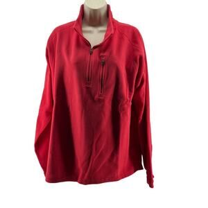L.L. Bean Men's 1/4 Zip Fitness Fleece Pullover Cottage Red Large #280962
